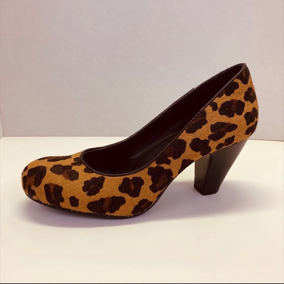 BCBG Cow Hair Cheetah Print Heels - Picture 2 of 6